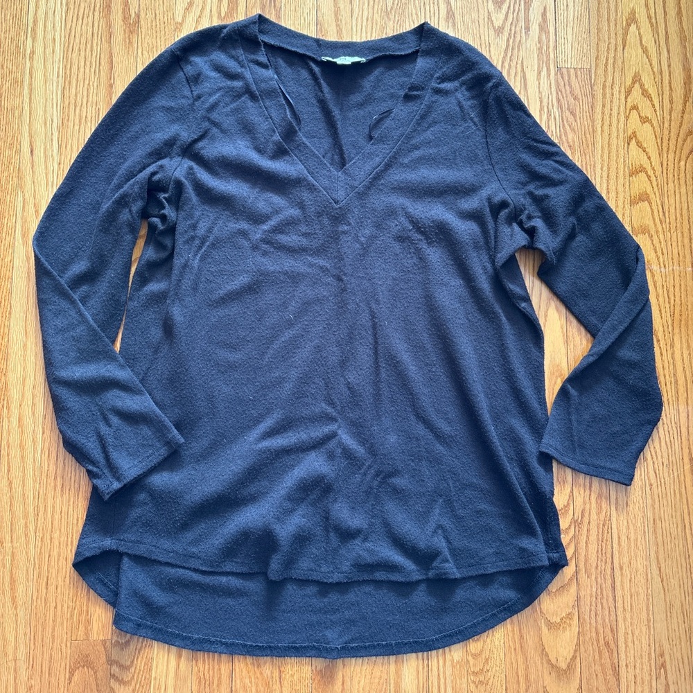 Halston Black Long Thin Knit Sweater XL